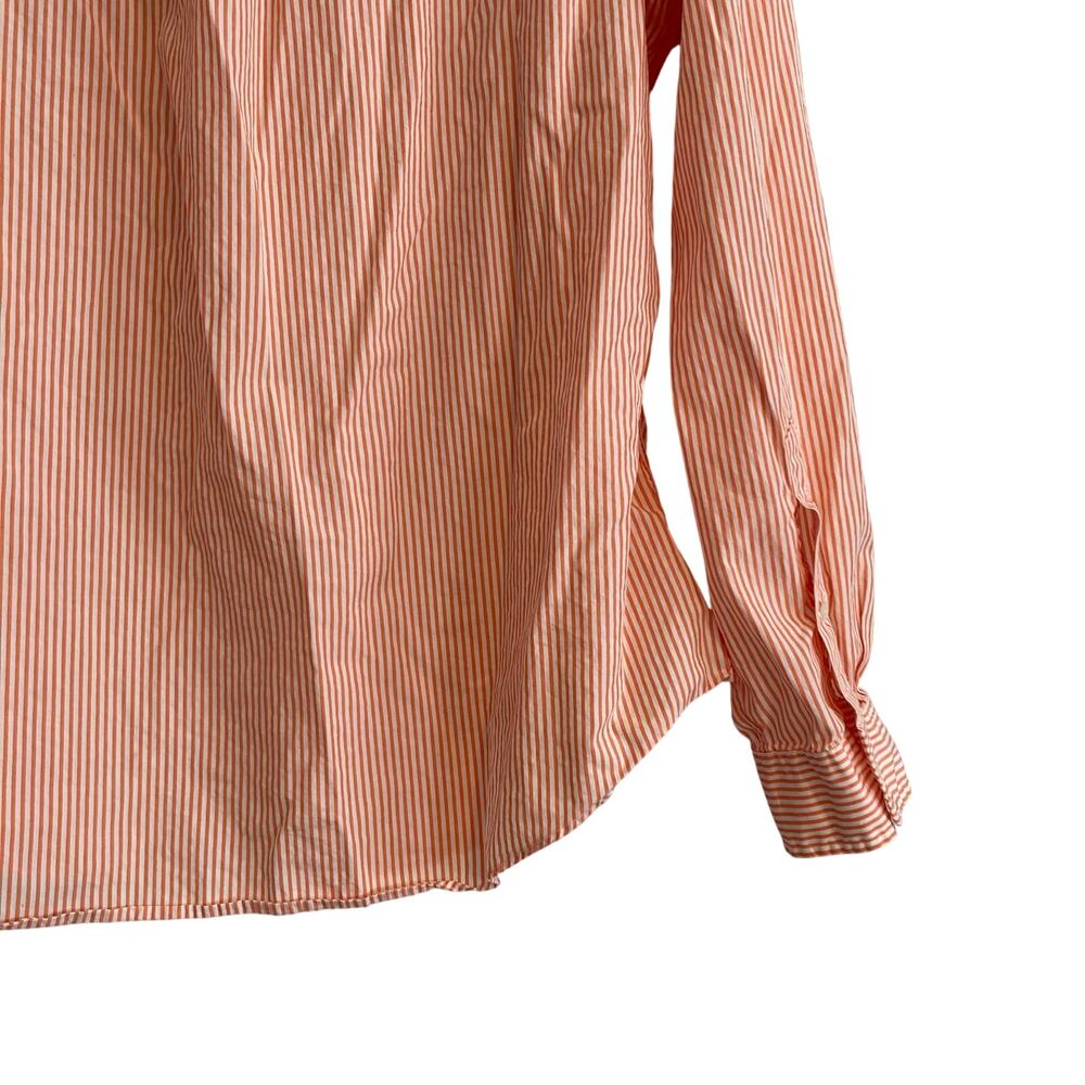 Vintage 90s Polo Ralph Lauren Orange White Stripe Custom Fit Dress Shirt Size XL - Picture 9 of 16